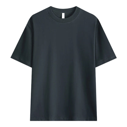 T-shirt unisexe en pur coton uni à épaules tombantes