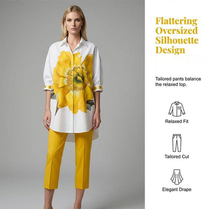 Ensemble deux pièces à imprimé floral pour femme