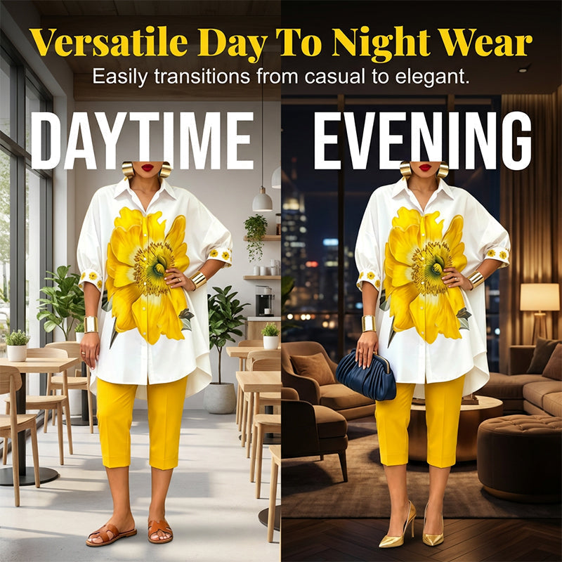 Ensemble deux pièces à imprimé floral pour femme