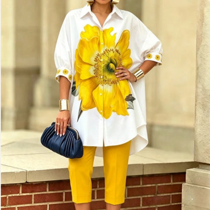 Ensemble deux pièces à imprimé floral pour femme
