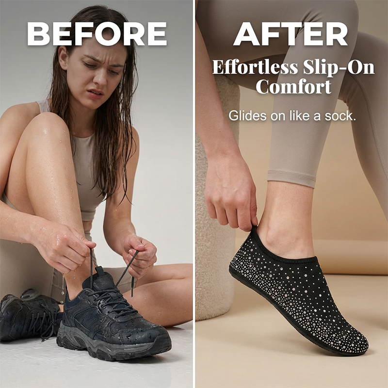 🏖️ PROMO LIMITÉE 50% DE RÉDUCTION ! ✨ Chaussures de Plage – Pailletées, Antidérapantes, Respirantes ✨