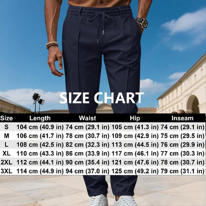 Pantalon de costume droit pour homme avec cordon de serrage