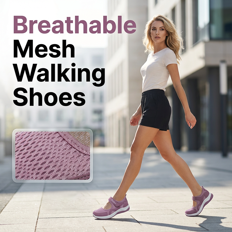 Chaussures plates décontractées en maille légère pour femme
