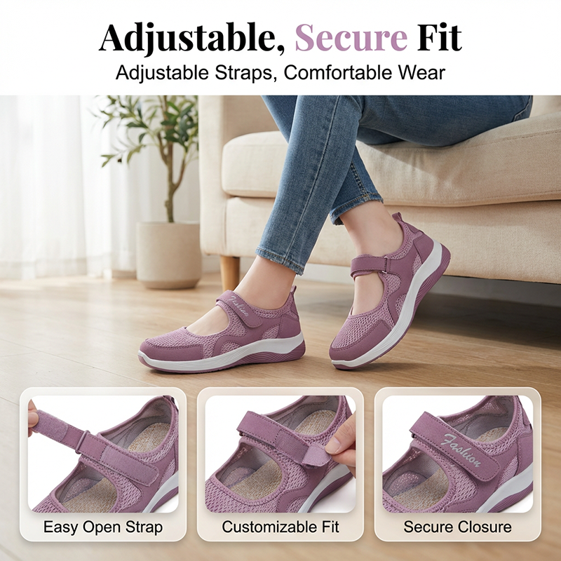 Chaussures plates décontractées en maille légère pour femme