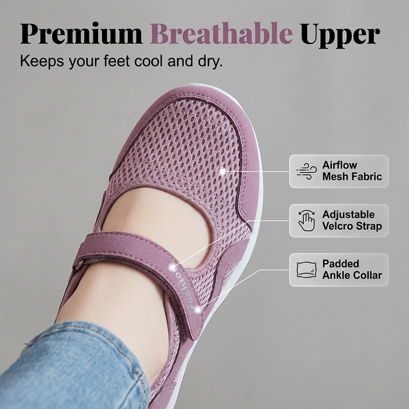 Chaussures plates décontractées en maille légère pour femme