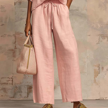 ✨50% DE RÉDUCTION👕Ensemble de Survêtement Décontracté 2 Pièces – Pantalon Large, Manches Bouffantes, Cordon de Serrage🍂