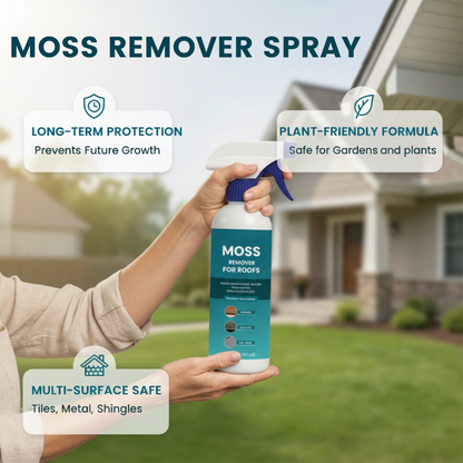 🌧️50% DE RÉDUCTION🏠Nettoyant Anti-Mousse & Algue pour Toiture – 120ml, Pulvérisation Facile, Doux pour Plantes🌿