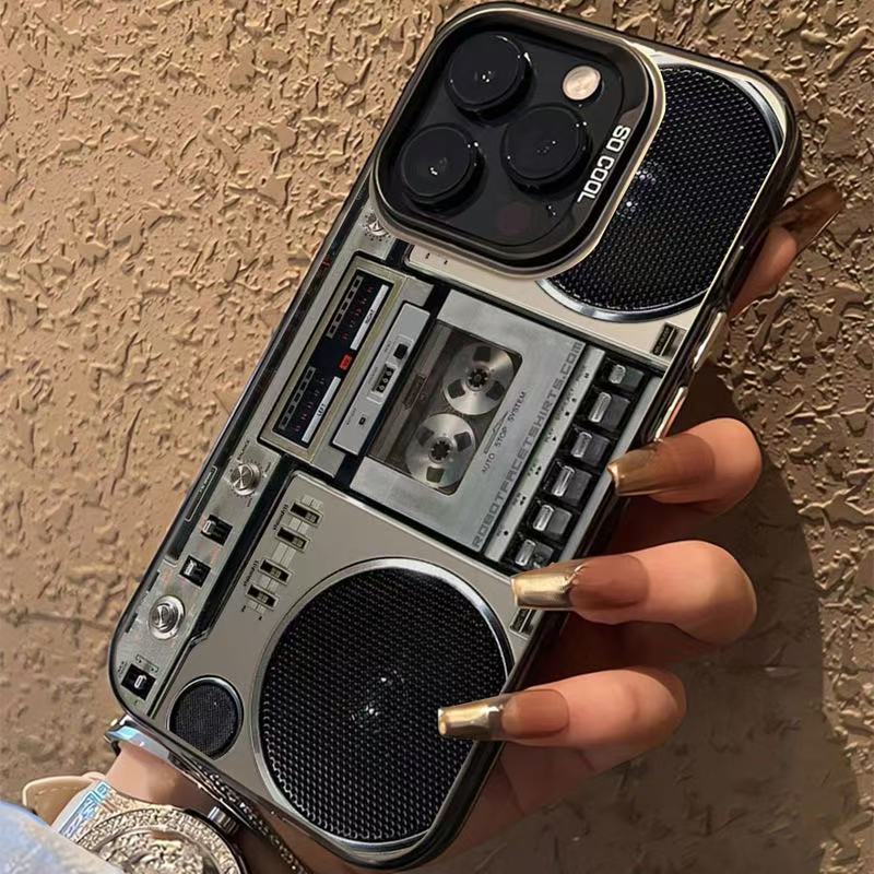 📼✨ Coque Téléphone Design Retro Boombox Lecteur de Cassette – Style Vintage 📱