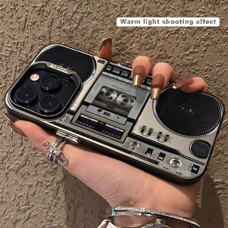 📼✨ Coque Téléphone Design Retro Boombox Lecteur de Cassette – Style Vintage 📱