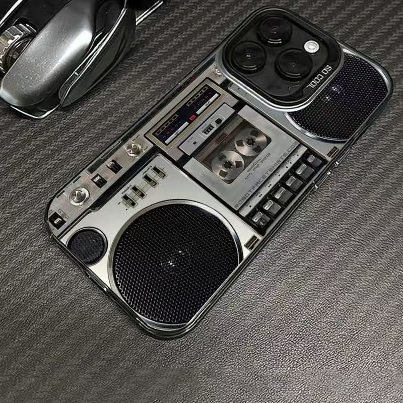 📼✨ Coque Téléphone Design Retro Boombox Lecteur de Cassette – Style Vintage 📱