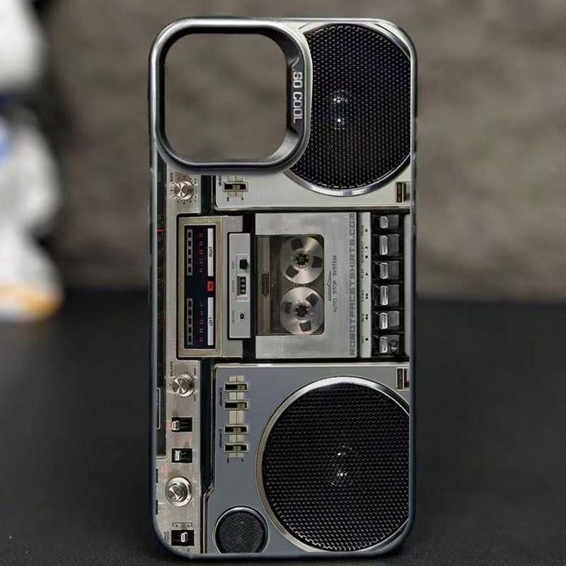 📼✨ Coque Téléphone Design Retro Boombox Lecteur de Cassette – Style Vintage 📱