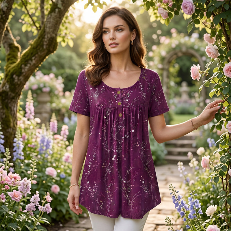 📢📢54 % DE RÉDUCTION !! ⏰Tunique femme plissée à imprimé floral✨🌸