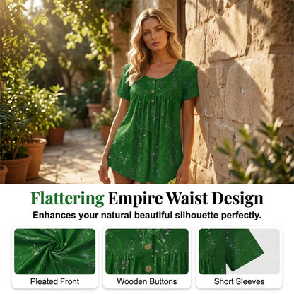 📢📢54 % DE RÉDUCTION !! ⏰Tunique femme plissée à imprimé floral✨🌸