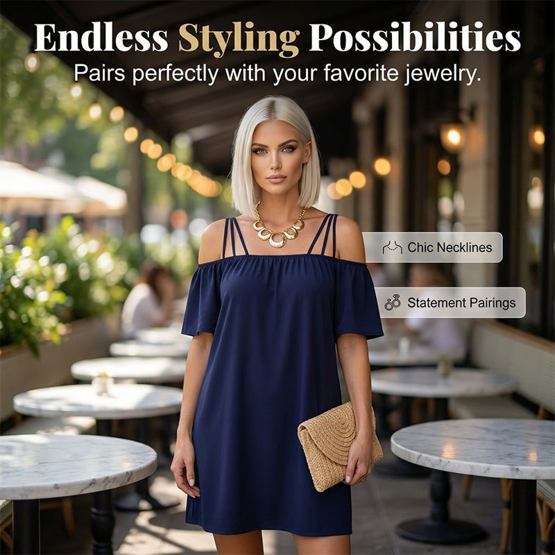 🔥Superbe affaire👗 Robe élégante unie pour femme