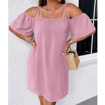 🔥Superbe affaire👗 Robe élégante unie pour femme