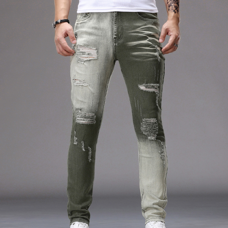 Jean slim déchiré dégradé pour homme