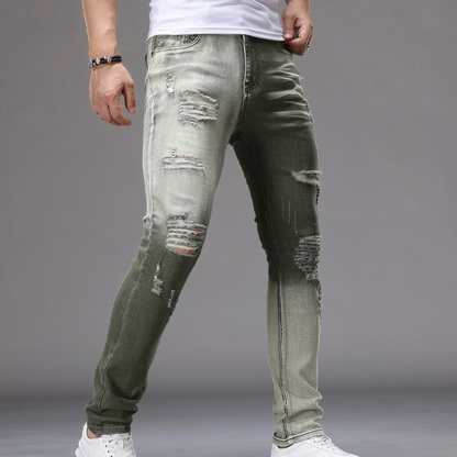 Jean slim déchiré dégradé pour homme