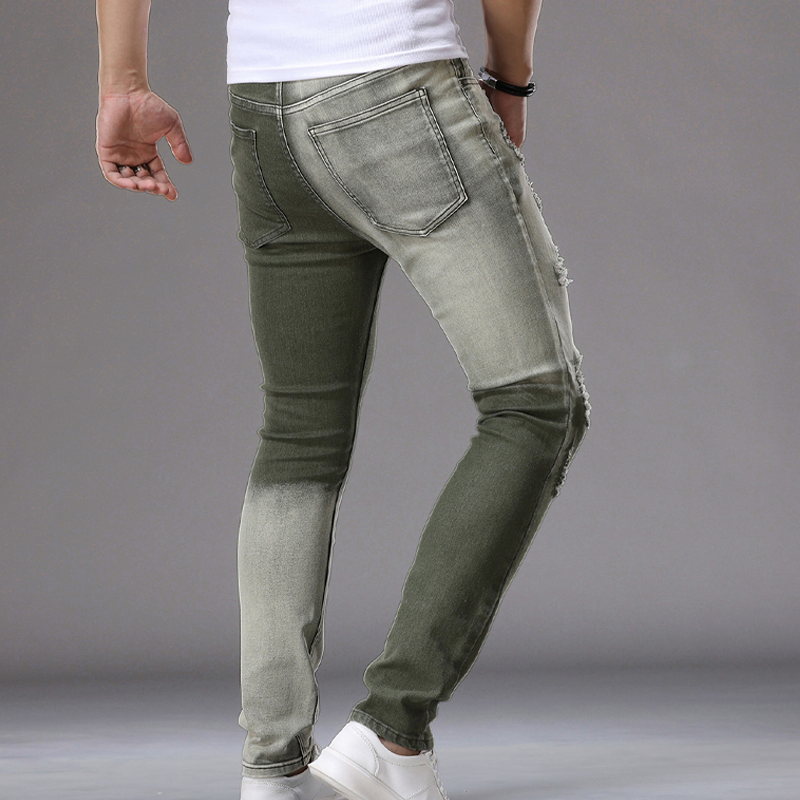 Jean slim déchiré dégradé pour homme