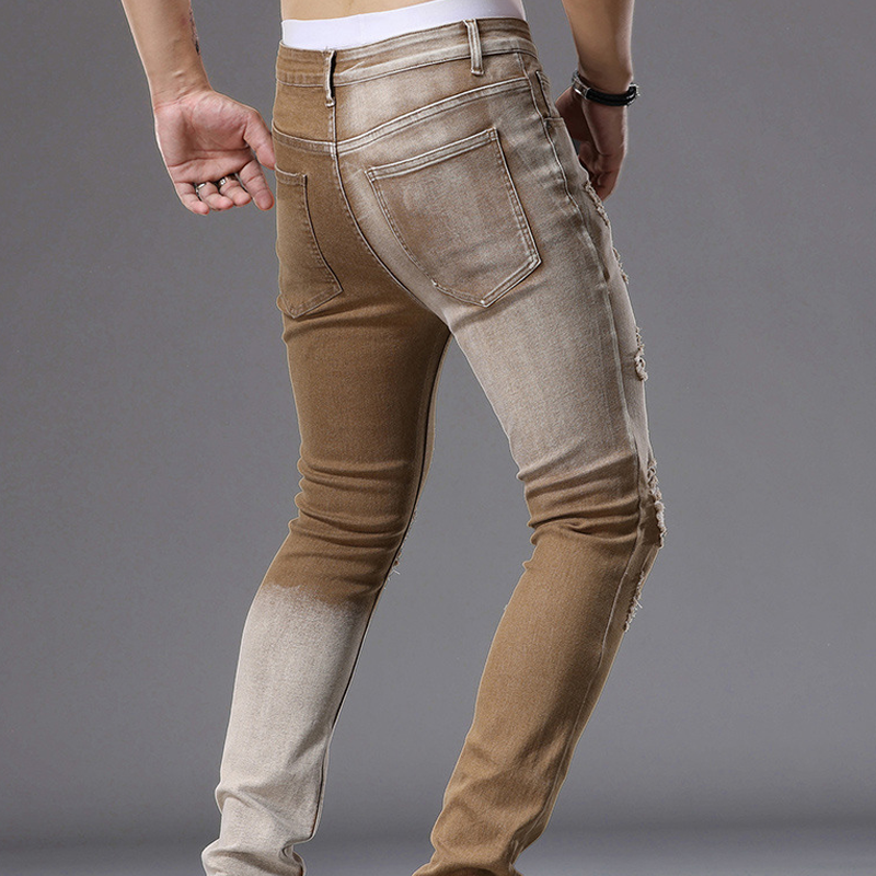 Jean slim déchiré dégradé pour homme