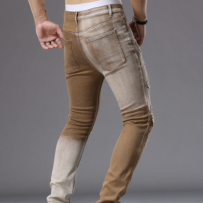 Jean slim déchiré dégradé pour homme