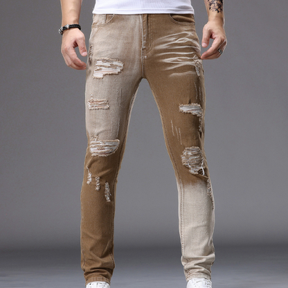 Jean slim déchiré dégradé pour homme