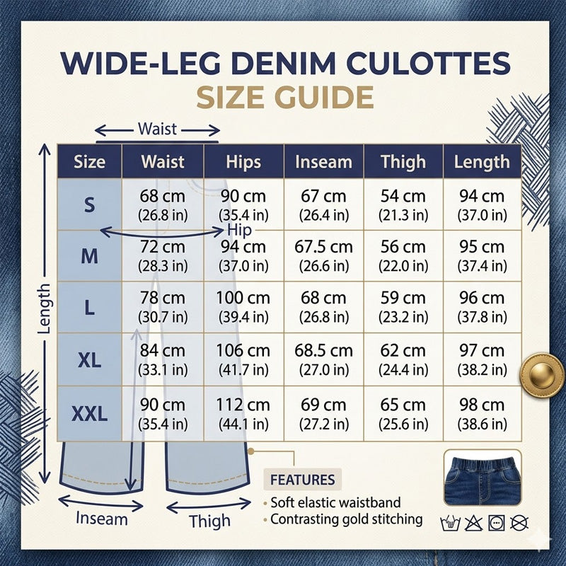 🌼56 % de réduction👖 Jean Denim Large & Court | Taille Élastique Sans Bouton ✨