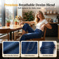 🌼56 % de réduction👖 Jean Denim Large & Court | Taille Élastique Sans Bouton ✨