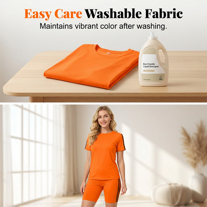 Ensemble décontracté pour femme comprenant un haut à manches courtes et un short