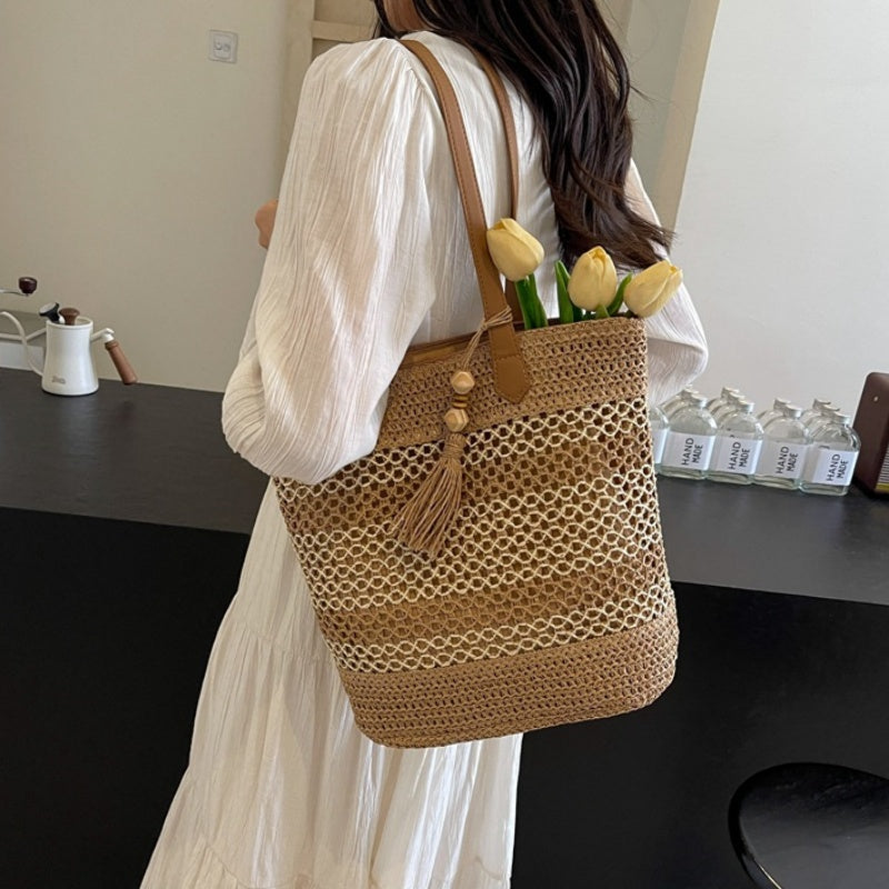 👒 PROMO LIMITÉE 50% DE RÉDUCTION ! 🏖️ Sac Bandoulière Femme en Paille Tissée – Grand Format, Léger, Style Plage ✨
