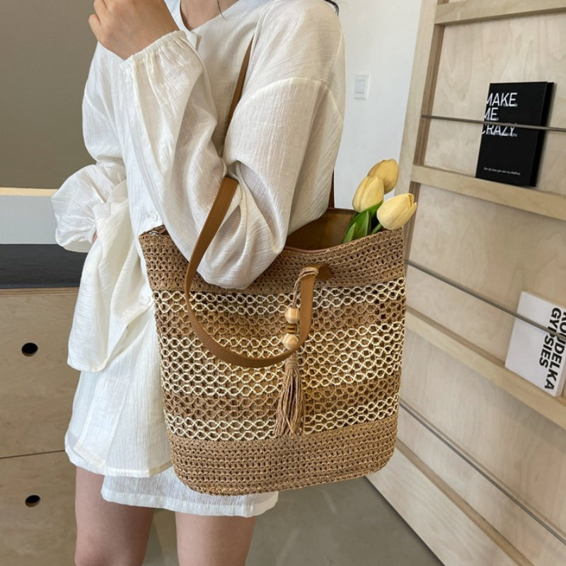 👒 PROMO LIMITÉE 50% DE RÉDUCTION ! 🏖️ Sac Bandoulière Femme en Paille Tissée – Grand Format, Léger, Style Plage ✨