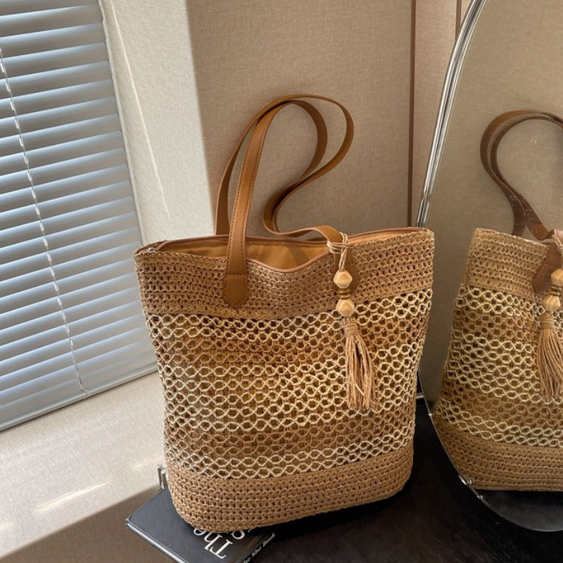 👒 PROMO LIMITÉE 50% DE RÉDUCTION ! 🏖️ Sac Bandoulière Femme en Paille Tissée – Grand Format, Léger, Style Plage ✨