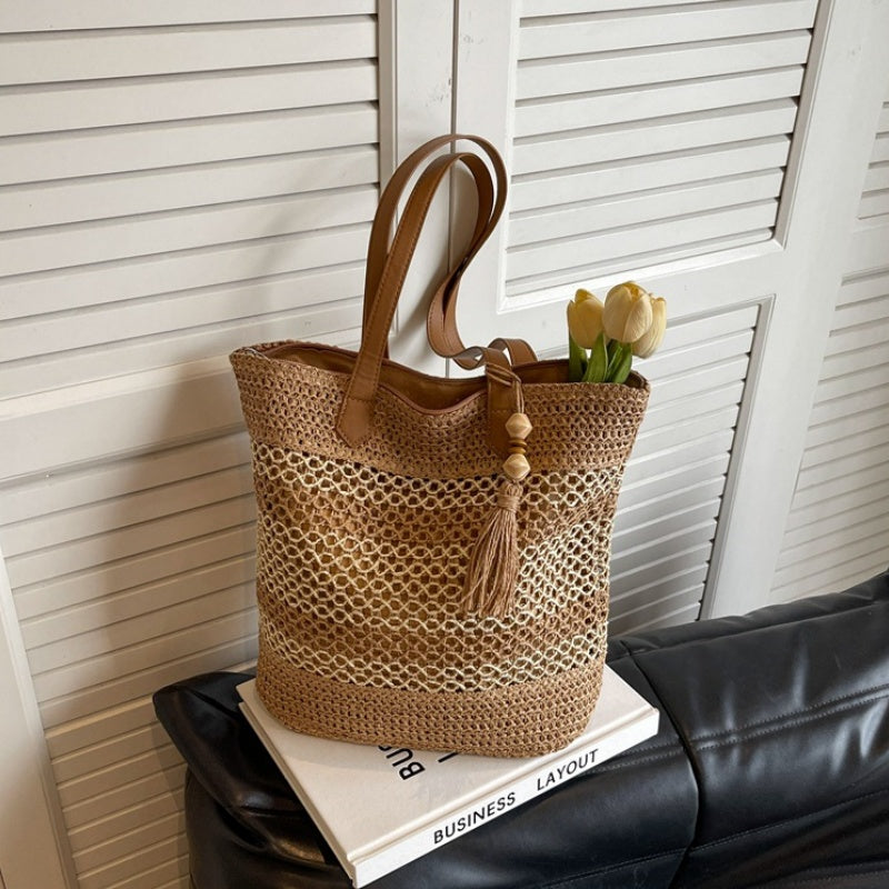 👒 PROMO LIMITÉE 50% DE RÉDUCTION ! 🏖️ Sac Bandoulière Femme en Paille Tissée – Grand Format, Léger, Style Plage ✨