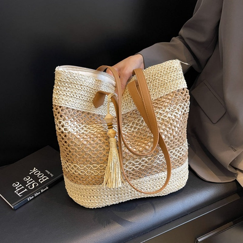 👒 PROMO LIMITÉE 50% DE RÉDUCTION ! 🏖️ Sac Bandoulière Femme en Paille Tissée – Grand Format, Léger, Style Plage ✨