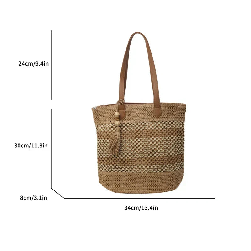 👒 PROMO LIMITÉE 50% DE RÉDUCTION ! 🏖️ Sac Bandoulière Femme en Paille Tissée – Grand Format, Léger, Style Plage ✨