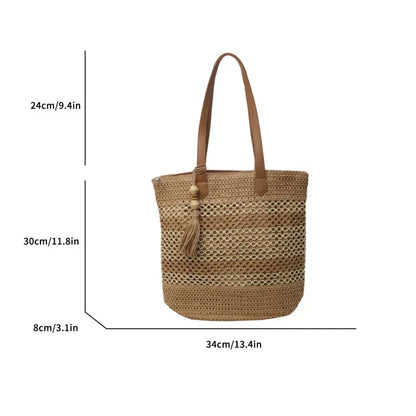 👒 PROMO LIMITÉE 50% DE RÉDUCTION ! 🏖️ Sac Bandoulière Femme en Paille Tissée – Grand Format, Léger, Style Plage ✨