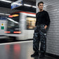 👖 50 % DE RÉDUCTION POUR UNE DURÉE LIMITÉE ! 😎  Pantalon décontracté camouflage – Taille élastiquée, poches cargo, bas évasés 🪂