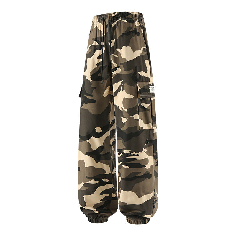 👖 50 % DE RÉDUCTION POUR UNE DURÉE LIMITÉE ! 😎  Pantalon décontracté camouflage – Taille élastiquée, poches cargo, bas évasés 🪂