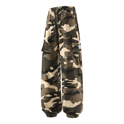 👖 50 % DE RÉDUCTION POUR UNE DURÉE LIMITÉE ! 😎  Pantalon décontracté camouflage – Taille élastiquée, poches cargo, bas évasés 🪂