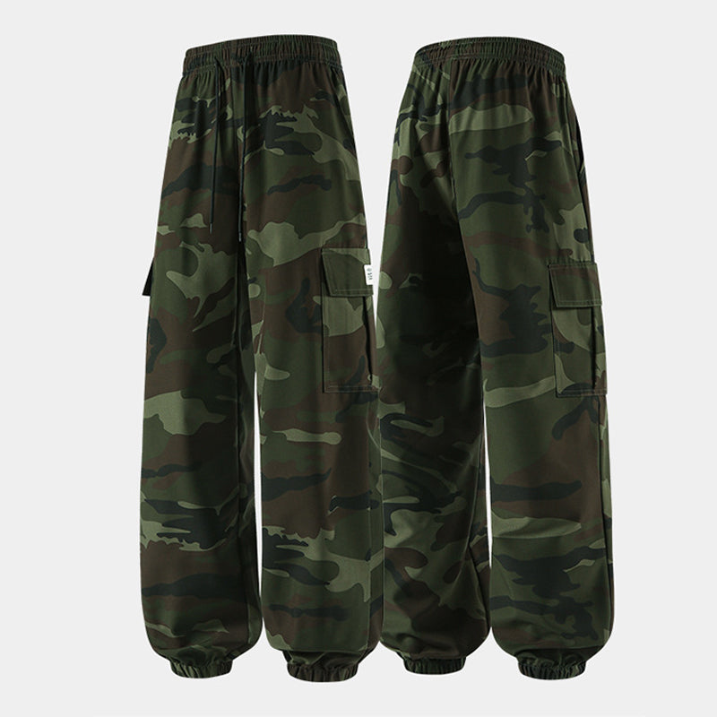 👖 50 % DE RÉDUCTION POUR UNE DURÉE LIMITÉE ! 😎  Pantalon décontracté camouflage – Taille élastiquée, poches cargo, bas évasés 🪂