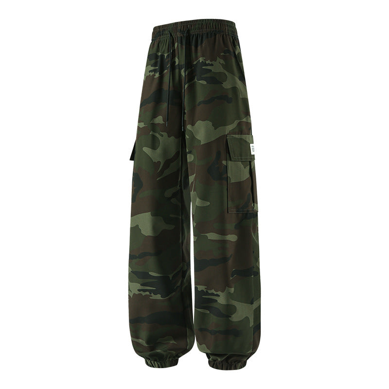 👖 50 % DE RÉDUCTION POUR UNE DURÉE LIMITÉE ! 😎  Pantalon décontracté camouflage – Taille élastiquée, poches cargo, bas évasés 🪂