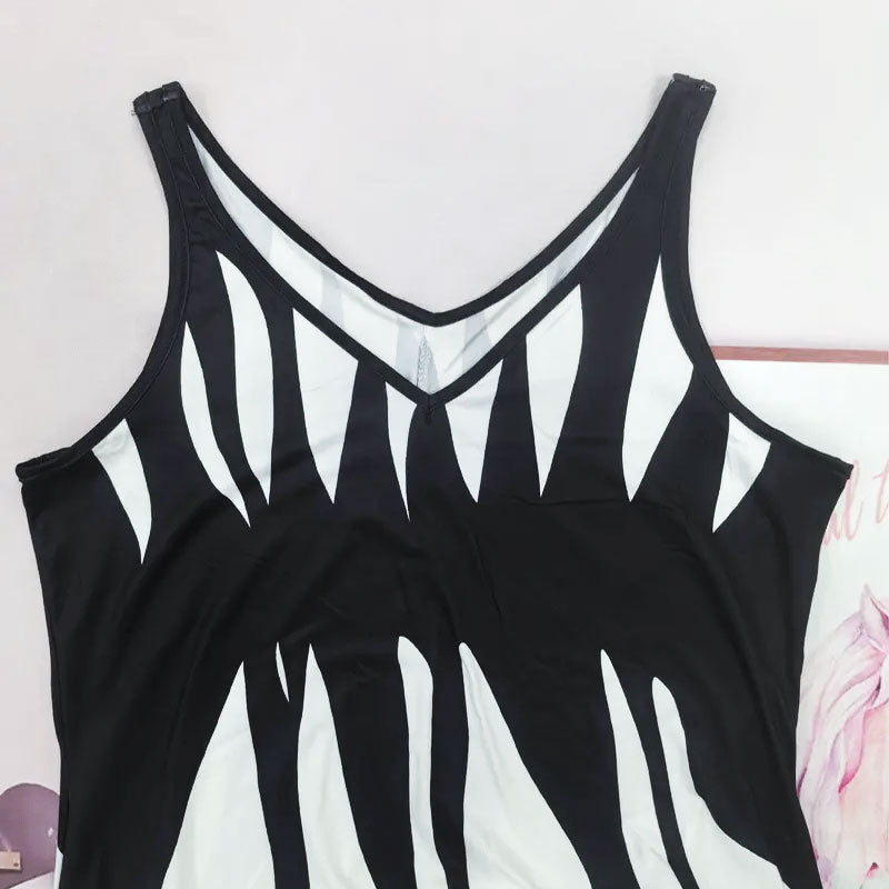 ❤️❤️Robe Imprimée à Col en V et à Bretelles Spaghetti pour Femmes