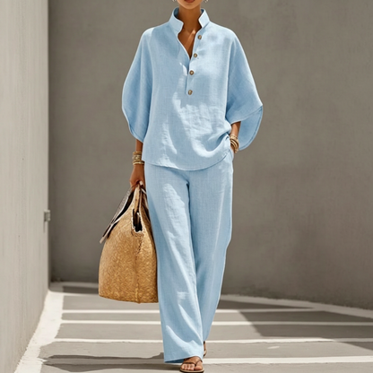 📢📢50 % DE RÉDUCTION !! ⏰Ensemble haut à col montant et pantalon large pour femme