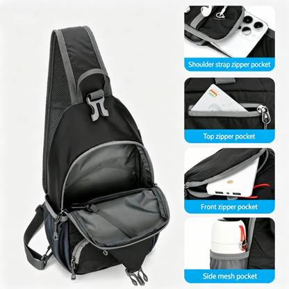 🎒 PROMO LIMITÉE 50% DE RÉDUCTION ! ⚡ Sac à Bandoulière Homme – Tissu Oxford, Multi-Poches, Respirant 🌦️