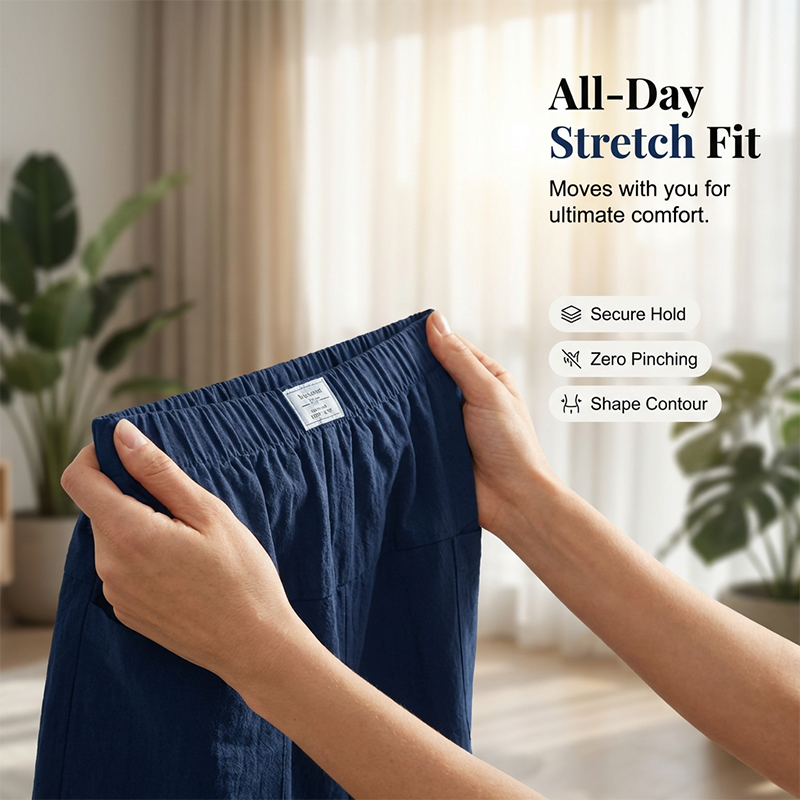 Jupe-short décontractée à taille élastique pour femme