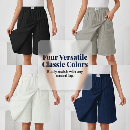 Jupe-short décontractée à taille élastique pour femme