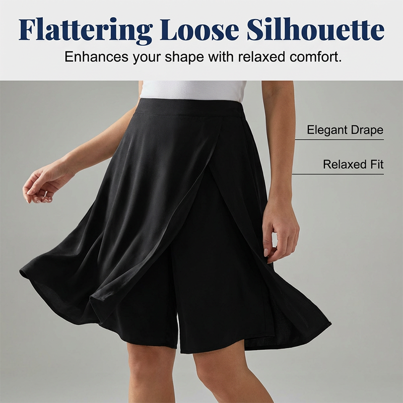 Jupe-short décontractée à taille élastique pour femme