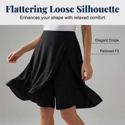 Jupe-short décontractée à taille élastique pour femme