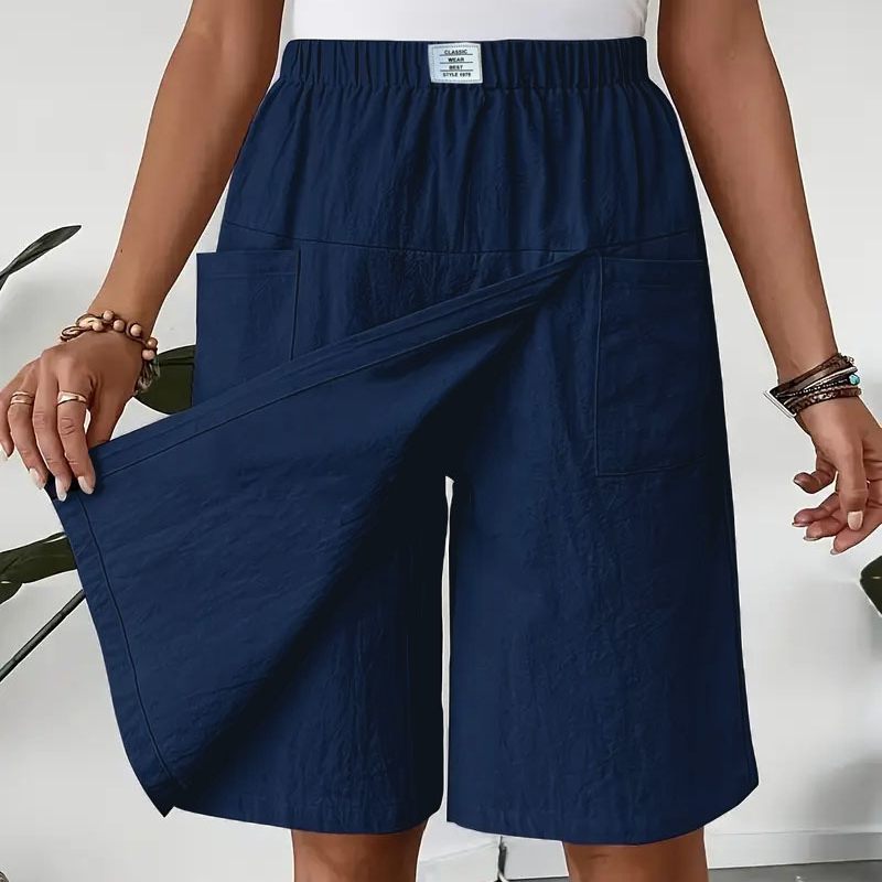Jupe-short décontractée à taille élastique pour femme