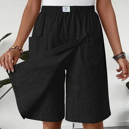 Jupe-short décontractée à taille élastique pour femme