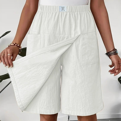 Jupe-short décontractée à taille élastique pour femme